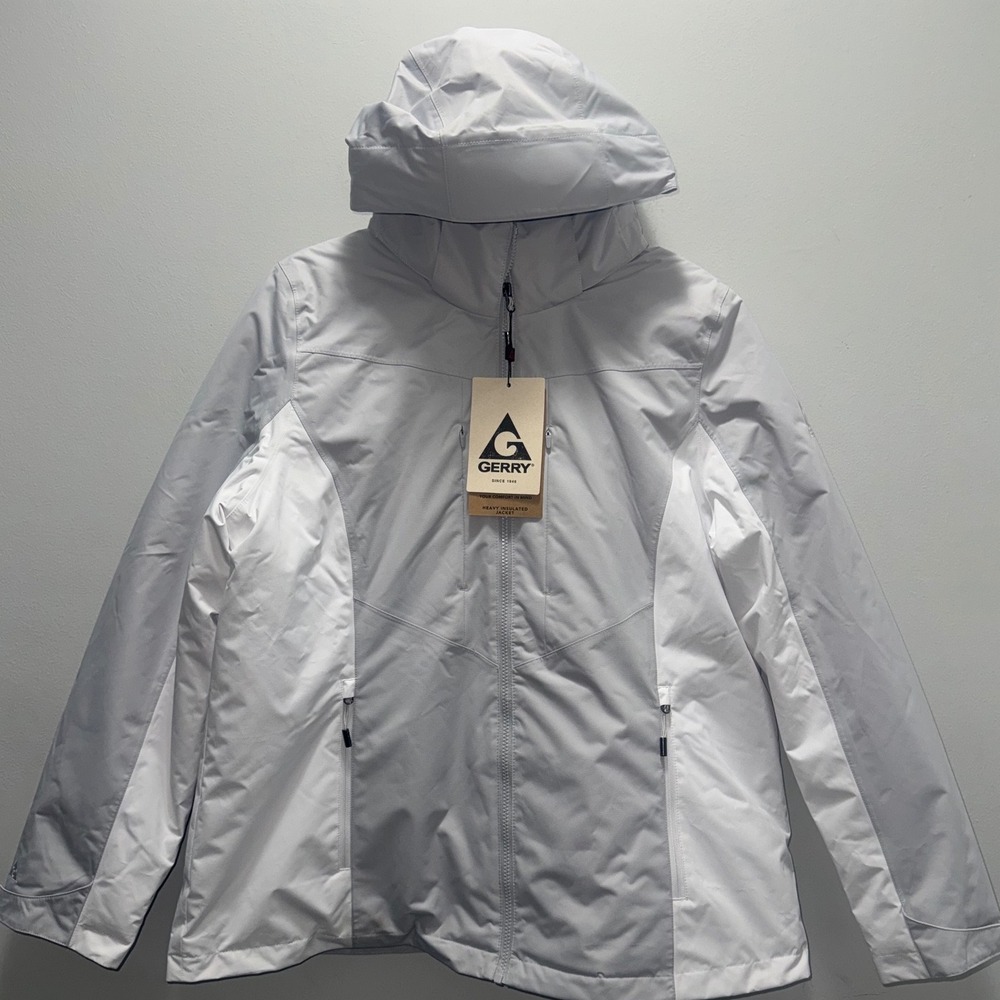 Gerry Moonlight Grey Heavy Insulated Hooded Ski Jacket FG9307 Womens Large New